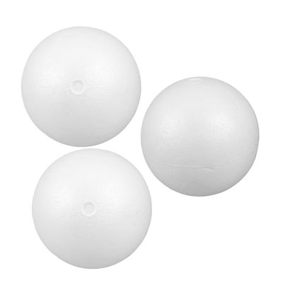 HOMOCONO 3-Pack White Polystyrene Foam Balls, Smooth Surface, Versatile Round Shape for Crafts and Wedding Decoration