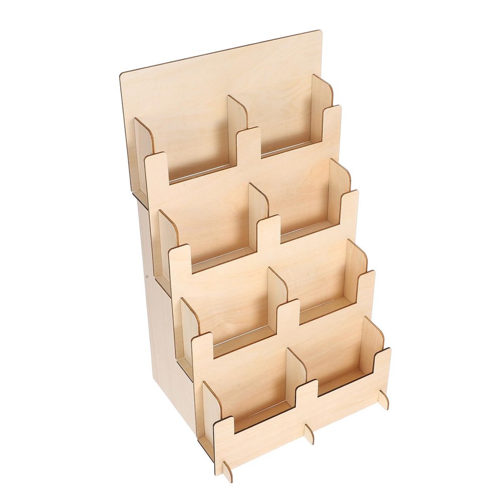 BETOOKY Wooden Card Holder with 4-Slot Design, Versatile Display Stand for Postcards and Note Cards