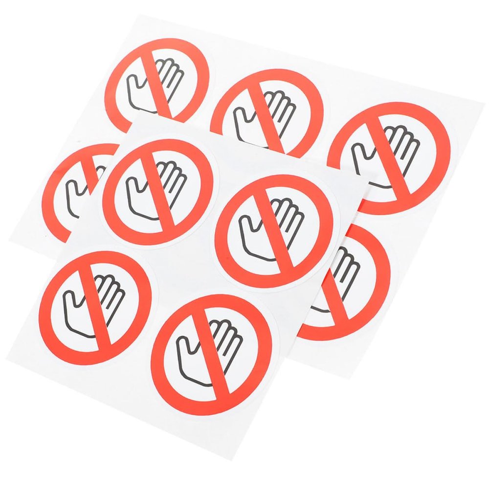Abaodam 10-Piece Do Not Touch Warning Stickers, Self-Adhesive Ethylene Labels for Offices and Other Settings