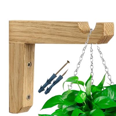 Wall Plant Hook - L-Shaped Wooden Stand for Pots and Lanterns