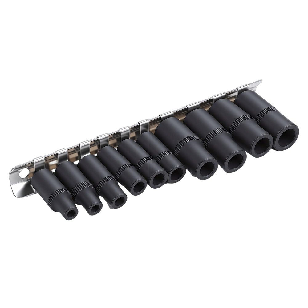 Dilwe Magnetic Faucet Socket Wrench Set, Alloy Steel with Strong Magnet, 11-Piece Set for 1/4-Inch and 3/8-Inch Drive Tools, Ideal for Automotive Repair and Workshop Use