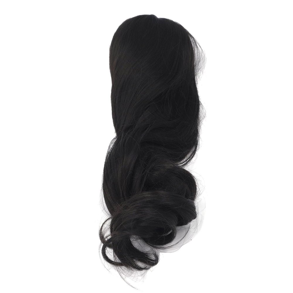 Vvikizy Long Curly Silk Doll Wig for Ball-Jointed Dolls, Realistic Scalp Design, Black