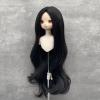 Vvikizy Long Curly Silk Doll Wig for Ball-Jointed Dolls, Realistic Scalp Design, Black view 2