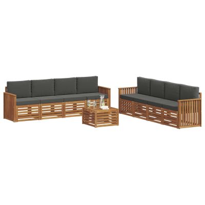 vidaXL 9-Piece Outdoor Sofa Set Natural and Anthracite