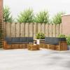 vidaXL 9-Piece Outdoor Sofa Set Natural and Anthracite view 2