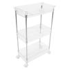 HOODANCOS 3-Tier Rolling Cart with Stainless Steel and PET Wheels, Mobile Storage Organizer for Offices and Beauty Salons view 1