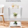 HOODANCOS 3-Tier Rolling Cart with Stainless Steel and PET Wheels, Mobile Storage Organizer for Offices and Beauty Salons view 4