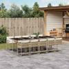 Hommdiy 11-Piece Garden Dining Set with Cushions, Beige and Cream, 10-Seater view 1
