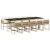 Hommdiy 11-Piece Garden Dining Set with Cushions, Beige and Cream, 10-Seater view 2
