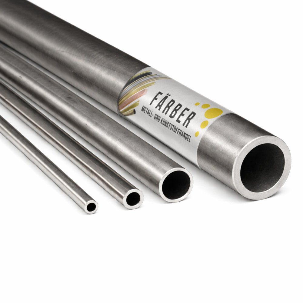 Frber 1.4301 VA Stainless Steel Seamless Tube, 14 x 1.5 mm, L = 250 mm, Round Tube