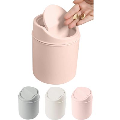 Generic Mini Desktop Trash Can with Swing Lid, Colorful, Small