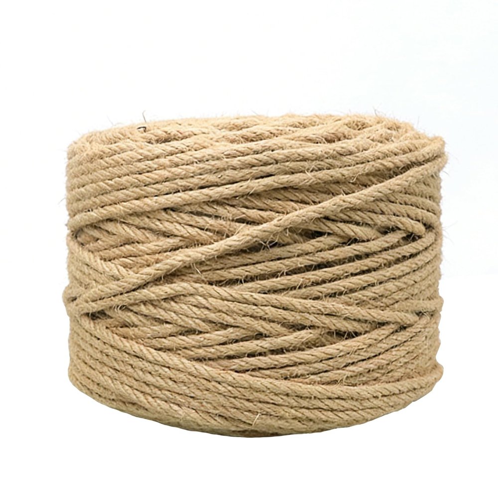 NCPSAKD Natural Jute Rope [328 ft] – Durable Braided Rope for DIY Crafts, Gardening, Cat Trees, Gift Wrapping, Farmhouse Décor, 8 mm Diameter