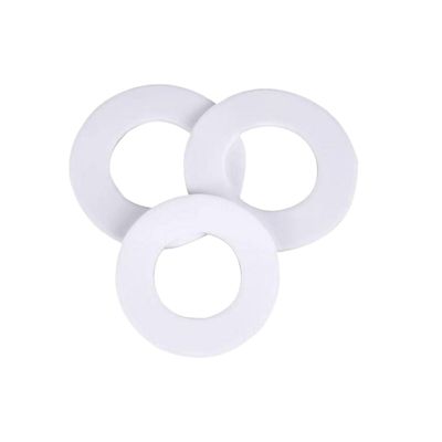 5-Pack PTFE Flat Gaskets, 130 mm OD × 110 mm ID × 2 mm Thick, White