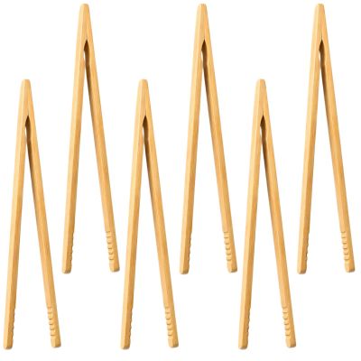 6-Piece Bamboo Tongs Set