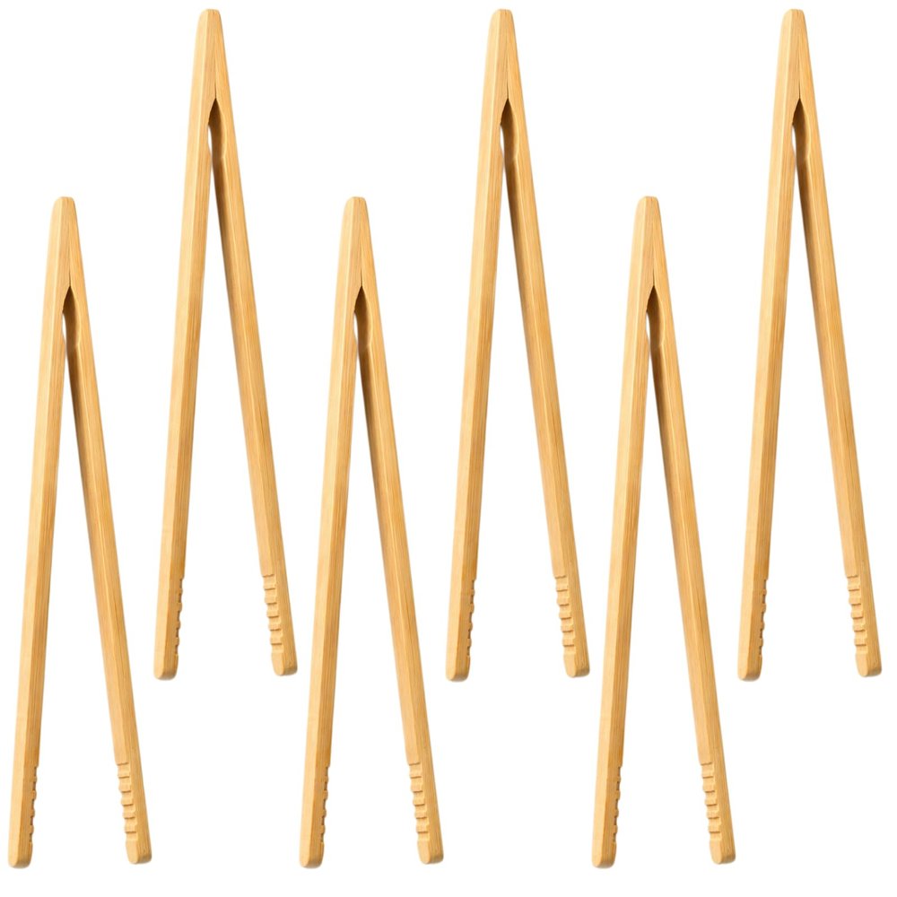 6-Piece Bamboo Tongs Set