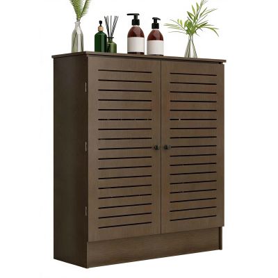 Radiator Cover with 2 Doors, Walnut Grain, 70 x 70 x 20 cm