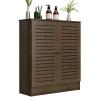Radiator Cover with 2 Doors, Walnut Grain, 70 x 70 x 20 cm view 1