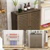 Radiator Cover with 2 Doors, Walnut Grain, 70 x 70 x 20 cm view 2
