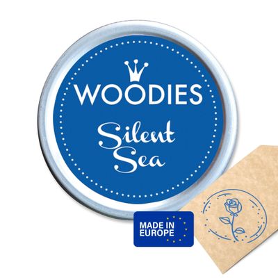 Woodies Ink Pad Silent Sea | Blue | Round | 38mm | Perfect for DIY and Scrapbooking