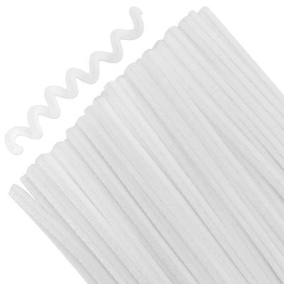 100 White Pipe Cleaners - 30cm for DIY Crafts and Decorations