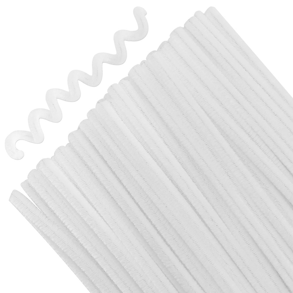 100 White Pipe Cleaners - 30cm for DIY Crafts and Decorations