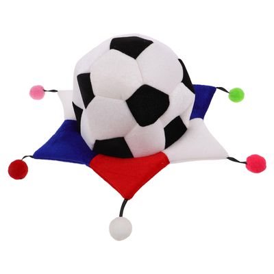 TOYANDONA Plush Soccer Fan Hat with 6 Panels, Foldable Costume Hat