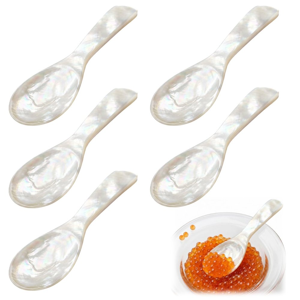 Mother of Pearl Egg Spoons, Set of 5