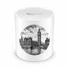 Samunshi Piggy Bank with Big Ben & Houses of Parliament, London – White, 330 ml view 1