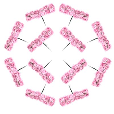144 Mini Artificial Pink Rose Flower Heads