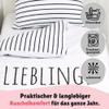 Familando Favorite Person Partner Bedding Set, 4-Piece, 2 Duvet Covers and 2 Pillowcases, 135 x 200 cm and 80 x 80 cm, with Zippers, 100% Cotton Renforcé, Gift Idea for Couples view 4