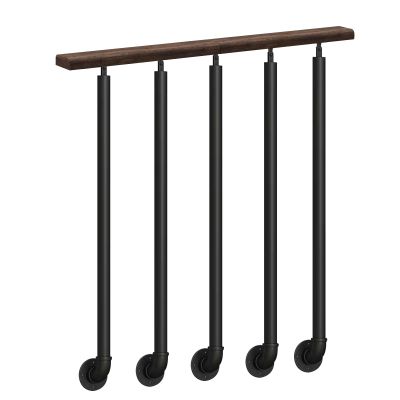 GJZQDKX Black Metal Stair Railing Set, Round Side-Mount Railing Post for Indoor Use, 100 cm (39.4 in) Long