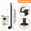 GJZQDKX Black Metal Stair Railing Set, Round Side-Mount Railing Post for Indoor Use, 100 cm (39.4 in) Long view 2