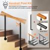 GJZQDKX Black Metal Stair Railing Set, Round Side-Mount Railing Post for Indoor Use, 100 cm (39.4 in) Long view 3
