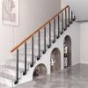GJZQDKX Black Metal Stair Railing Set, Round Side-Mount Railing Post for Indoor Use, 100 cm (39.4 in) Long view 4