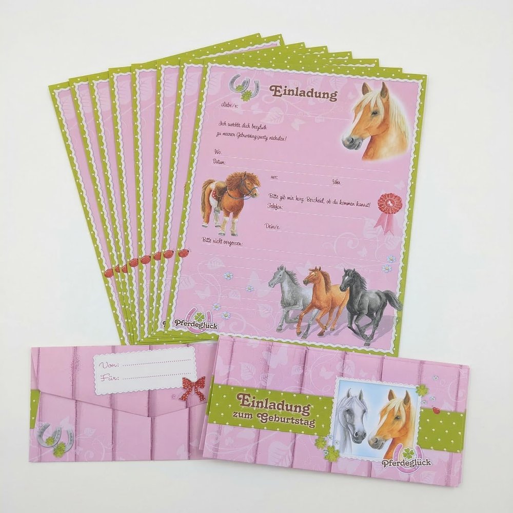 8-Piece Horse Birthday Invitation Set