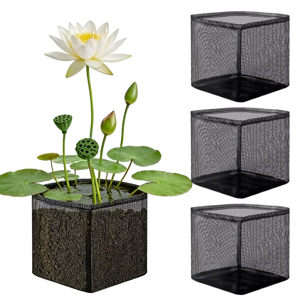 Aquatic Plant Baskets, 4-Piece Set, Reusable and Durable