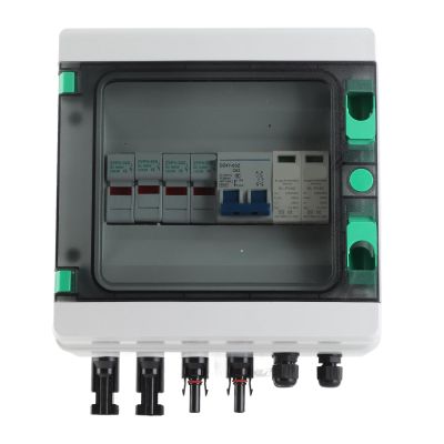 Klanata Solar PV Combiner Box, 2-String DC 1000 V, 15 A Fuses, 63 A Circuit Breaker, IP65