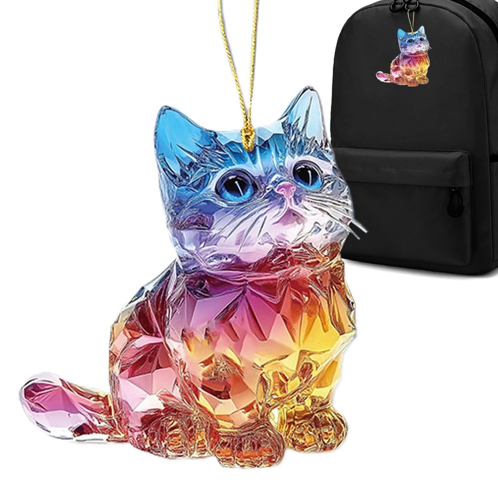 Animal Car Decoration, Valentine's Day Ornaments, 2D Acrylic Animal Keychain