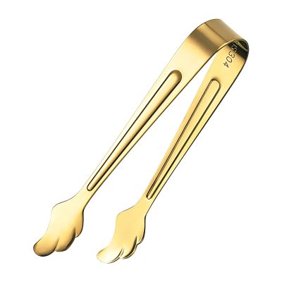 Small Ice Tongs | Multifunctional Stainless Steel Tongs for Sugar Cubes, Jellies & Sprinkles | 4-Pack, Silver