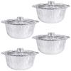 minkissy 4-Pack 3,000 mL Food-Grade Aluminum Foil Cooking Trays with Lids view 1