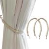 VBNEXYR Curtain Tiebacks, 2-Pack, Thick Braided, 77 cm, Drill-Free, Beige view 1
