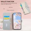 FERLAN Phone Case for vivo Y28 4G/Y37 Pro, Foldable Leather Wallet Case with Zipper, Card Slots, Stand, Strap and Floral Embossing - Blue view 2