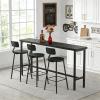 Tazyee Narrow Solid Wood Bar Table, Standing Table with Metal Frame and Adjustable Feet, Console Table for Kitchen & Living Room (100–220 cm) view 1