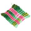 Naroote Polyester Thread, Colorful Shine Thread for DIY Projects, 12 Pieces, for Friendship Bracelets (Green Series) view 2