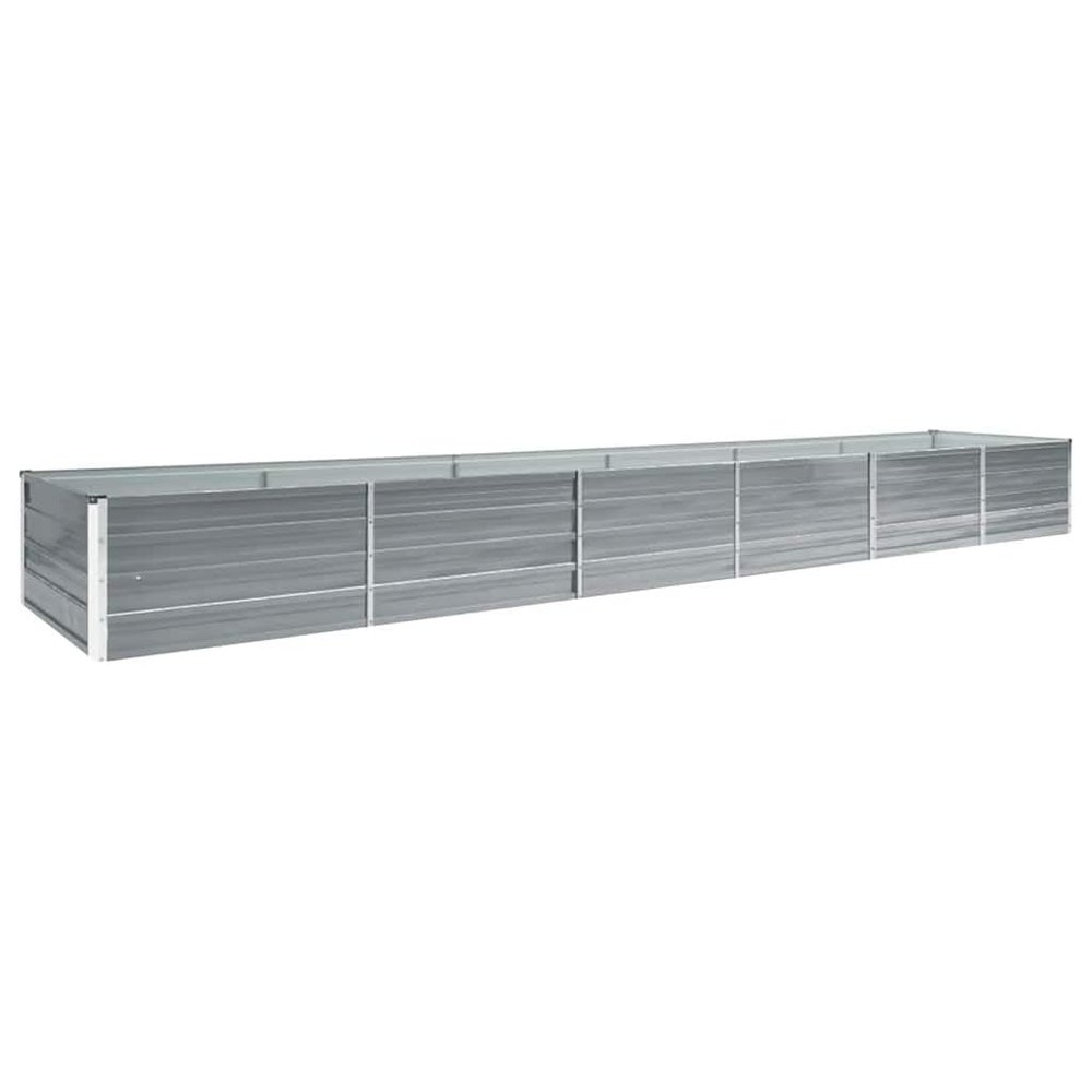 Refined Galvanized Steel Raised Garden Bed 480 x 80 x 45 cm, Gray
