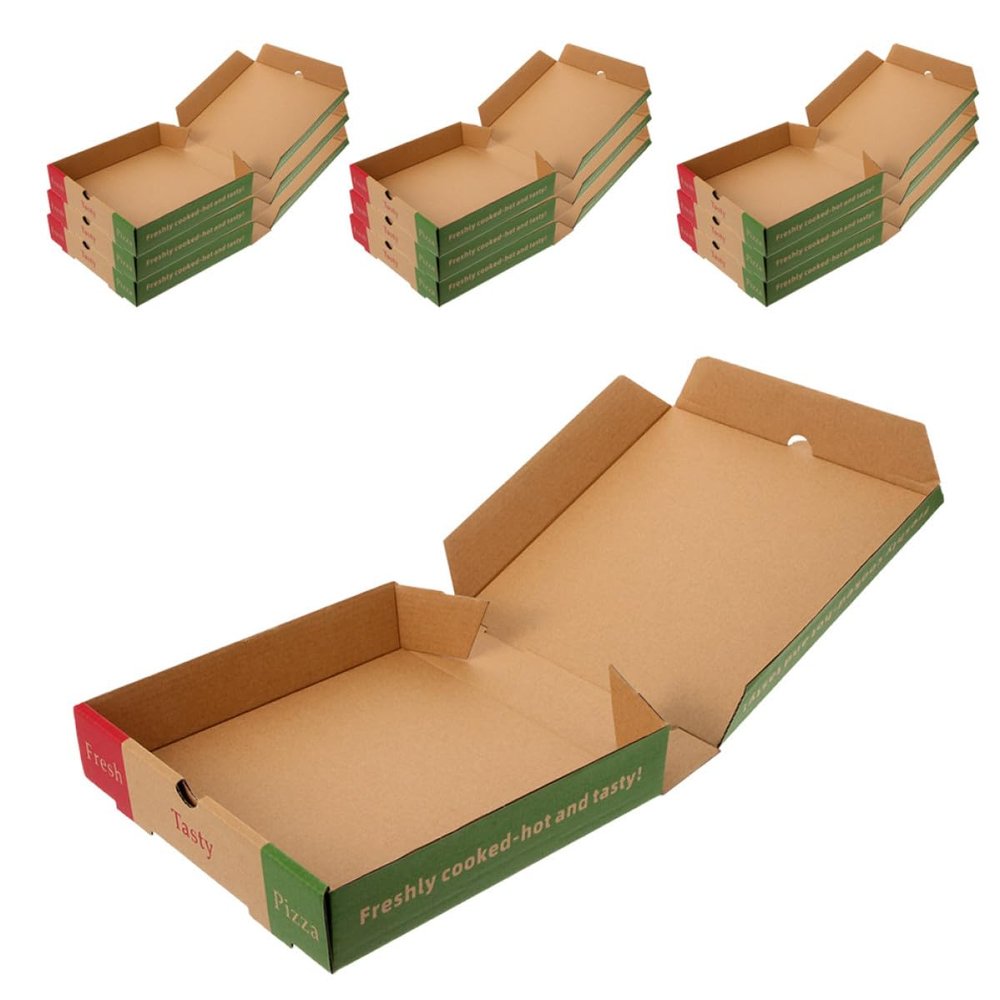 HOMOBABE 10-Pack Thick Paper Pizza Boxes, Food-Safe, Easy to Assemble, 8 and 9 Inches, Multicolor