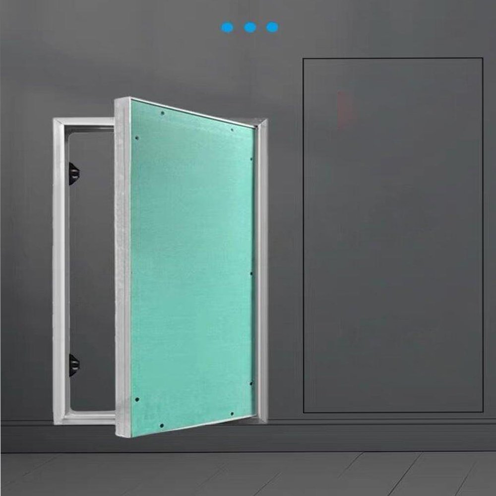 Push-Lock Access Panel for Wall Openings, Paintable Metal Door with Aluminum Frame