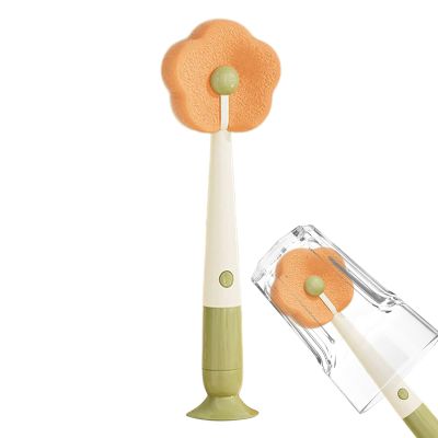 Cup Cleaner Brush - 3-in-1 Suction Cup Flower Brush