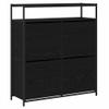 PUGYNBK Modern Shoe Cabinet with Shelf, Black Oak Look, 100 x 34 x 112 cm view 2