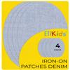 4 Light Denim Iron-On Patches, 16 × 10 cm view 1